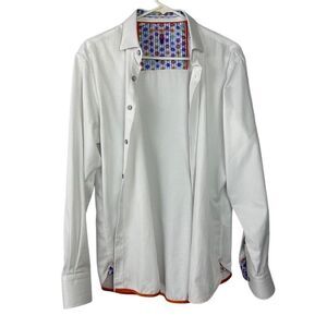 VISCONTI MEN'S SIGNATURE SERIES LIMITED EDITION L/S WHITE DRESS SHIRT SZ/M